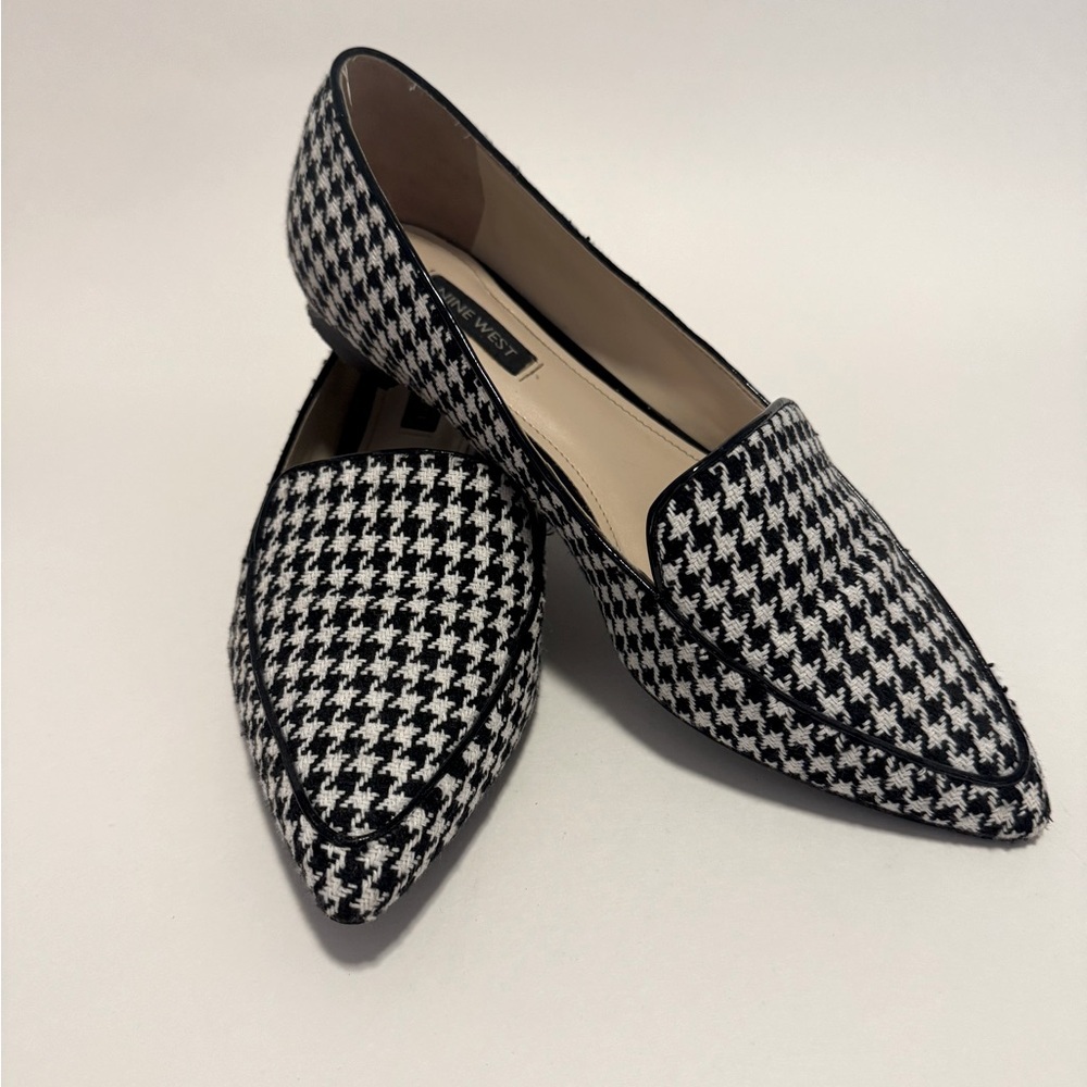 Nine West Abay Houndstooth Pointed Toe Flats
